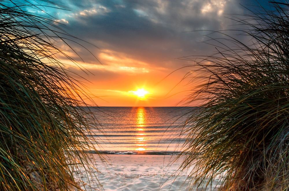 Personal Paradise On A Beautiful White Sand Beach At Sunset